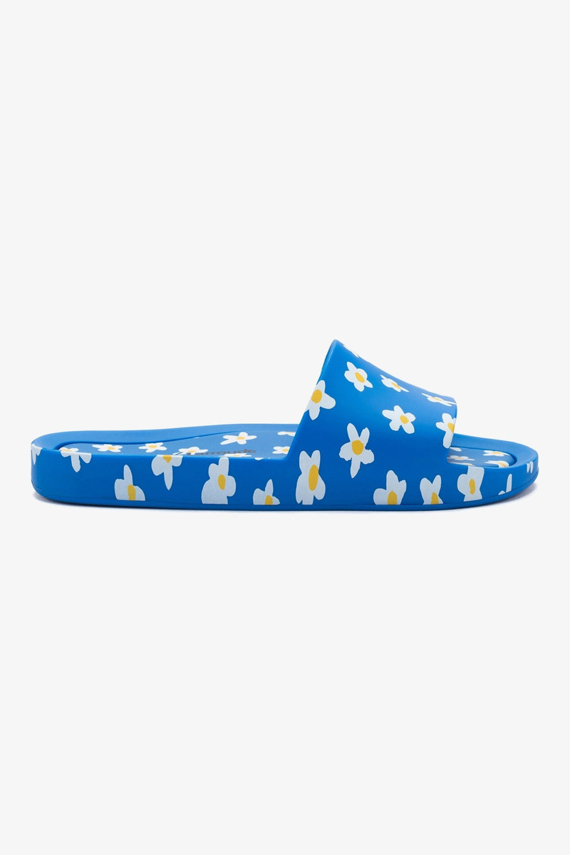 Melissa x Larroudé Pool Slide in Blue Floral Rubber 1