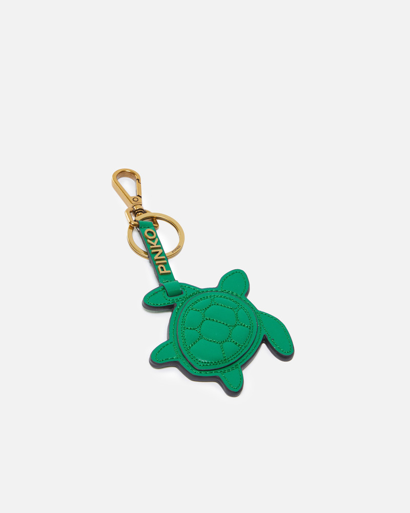 PINKO LEATHER-EFFECT GREEN TURTLE CHARM outlook