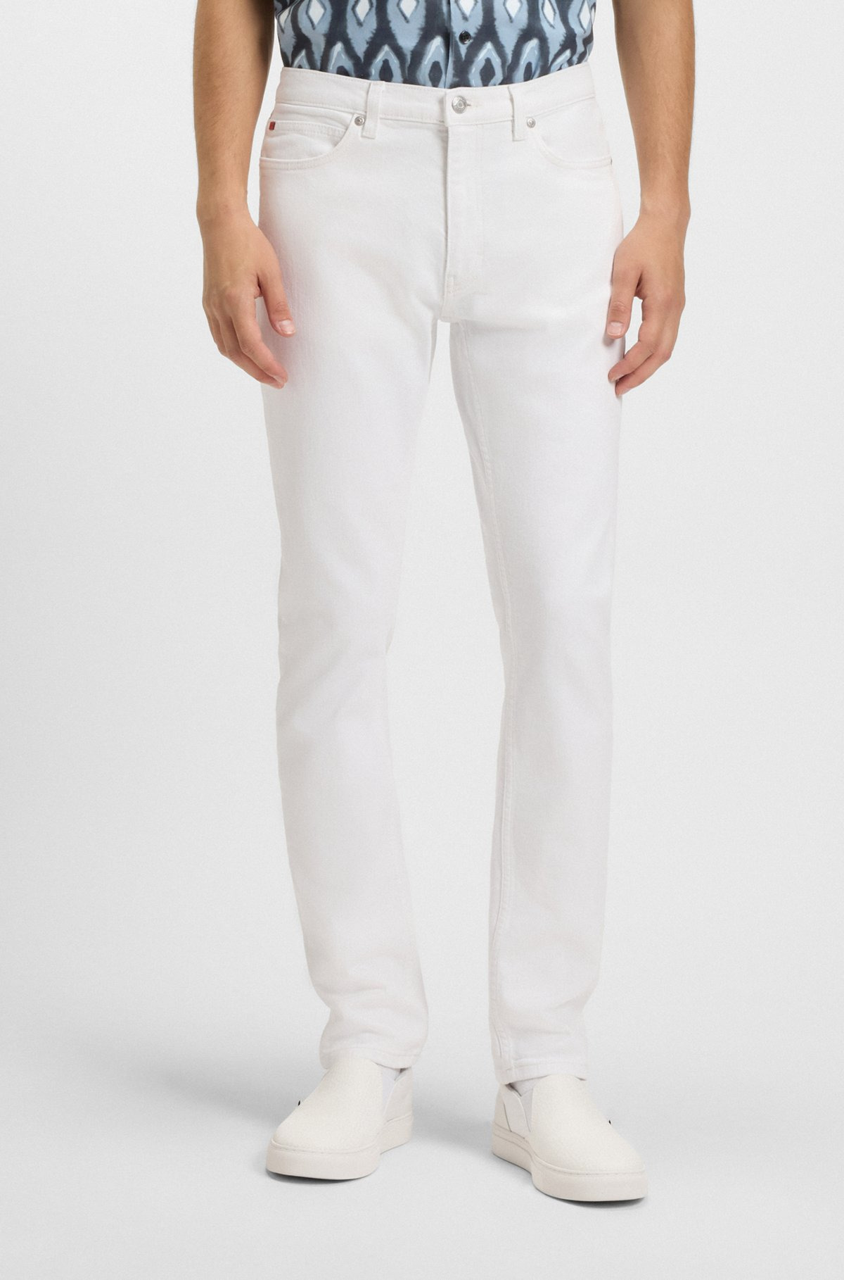EXTRA-SLIM-FIT JEANS IN WHITE STRETCH DENIM - 2