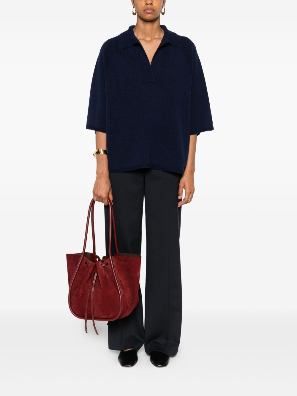 polo-neck short-sleeve top - 2
