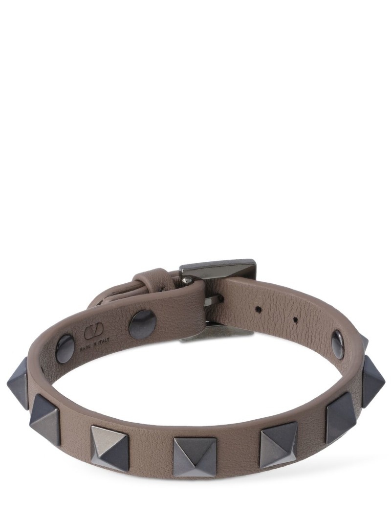 Rockstud leather belt bracelet - 1
