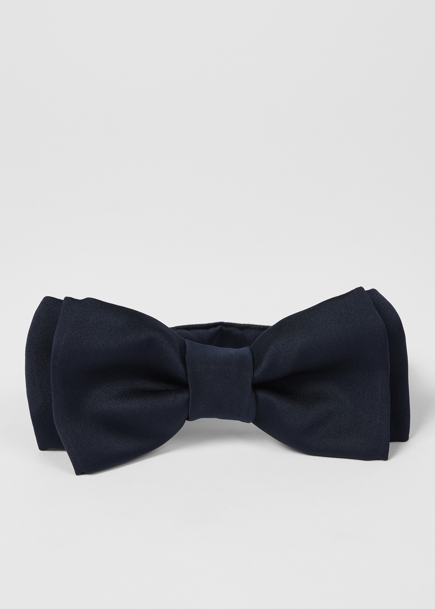 Navy Blue Pre-Tied Satin Bow Tie - 3