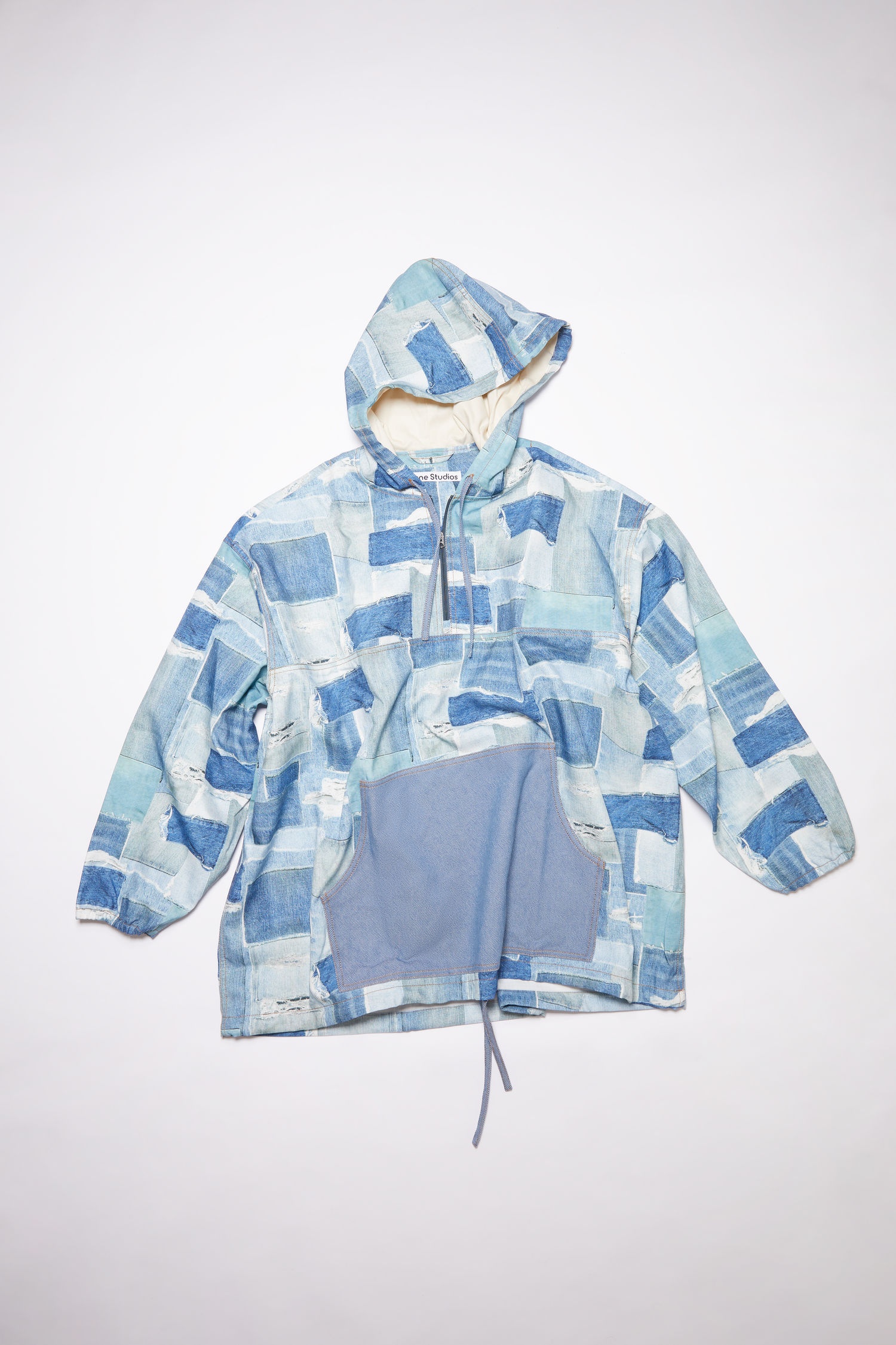 Denim print parka - Light blue - 1