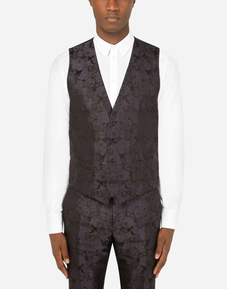 Three-piece floral jacquard Martini-fit suit - 8