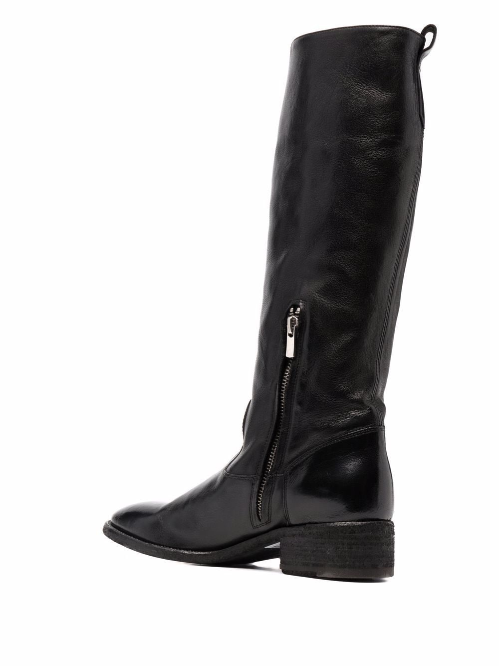 knee-length leather boots - 3
