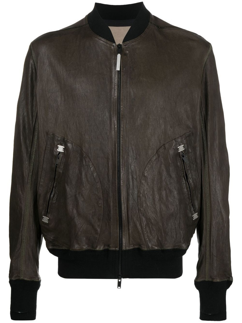 zip-detail 가죽 재킷 1