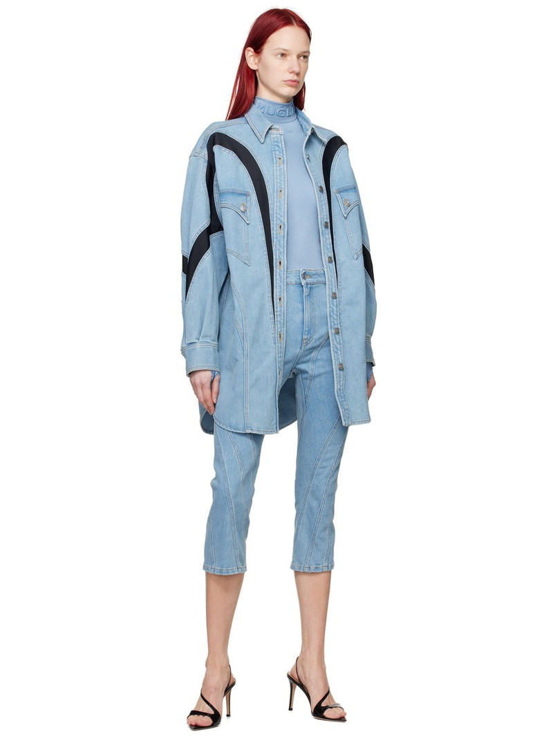MUGLER Blue Spiral Crop Jeans outlook