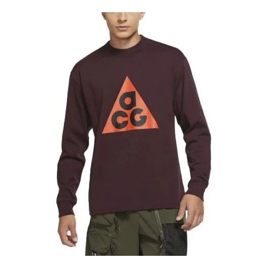 Men's Nike ACG Round Neck Long Sleeves Red T-Shirt DC4080-643 - 1