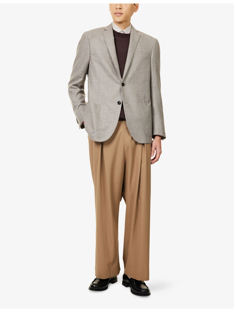 CORNELIANI Academy Checked Silk-Wool Blend Jacket outlook
