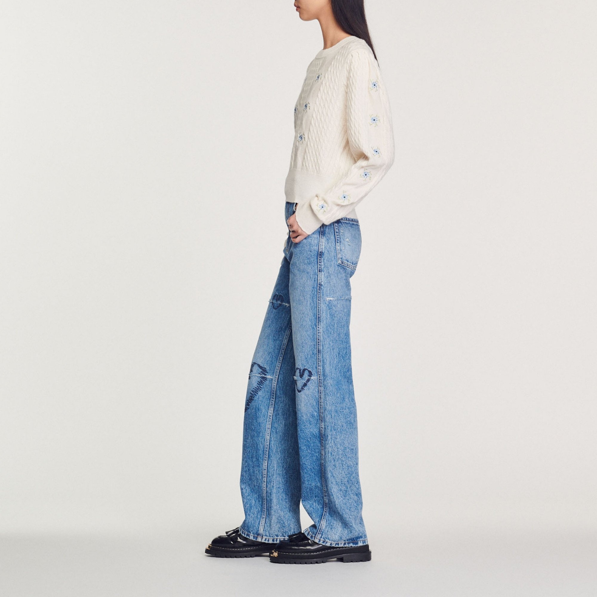 Embroidered knit sweater - 7