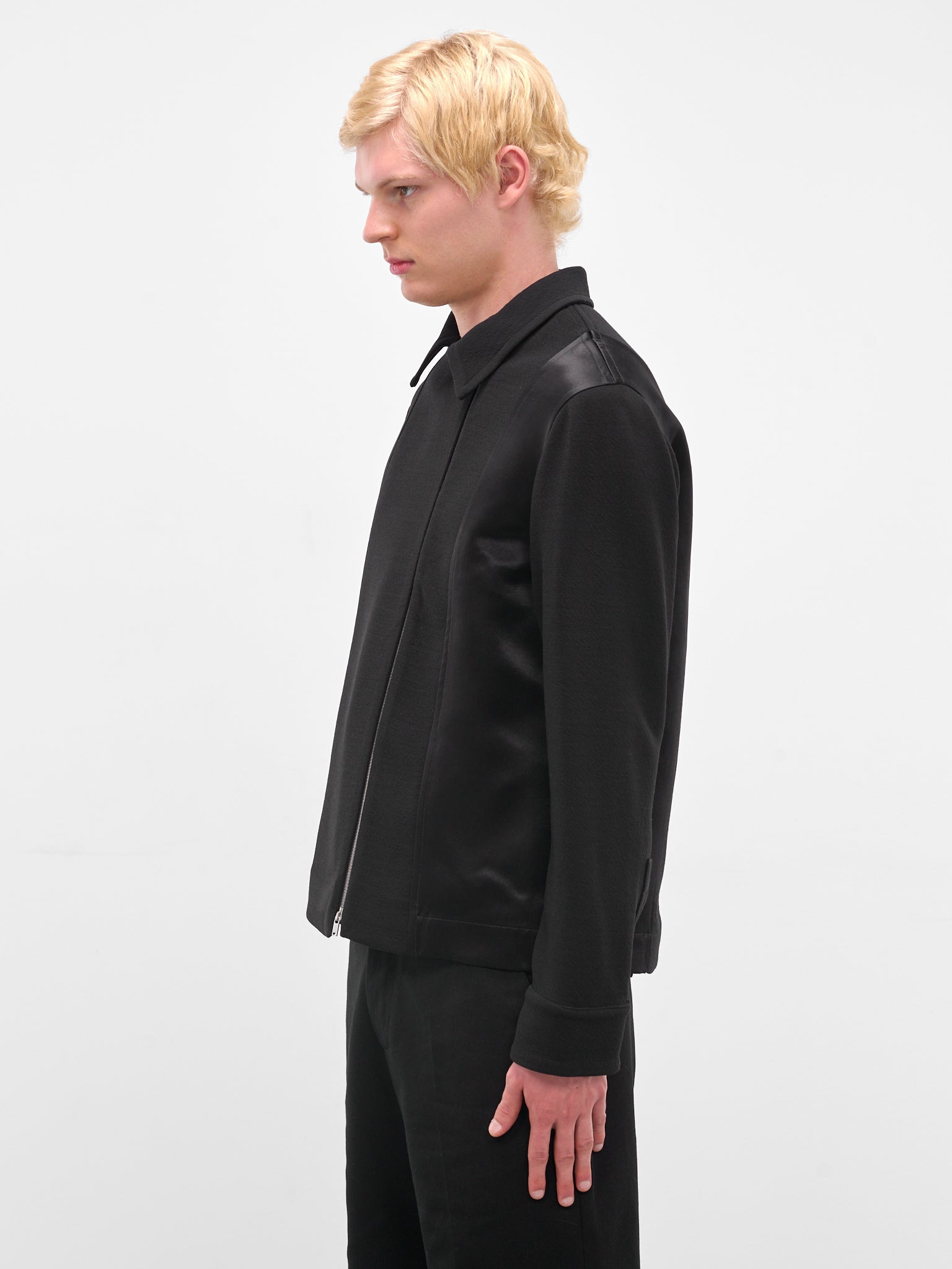 Black Double-Breasted Zip Jacket - 2