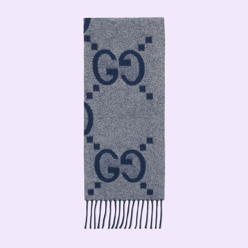 GG cashmere jacquard scarf 1