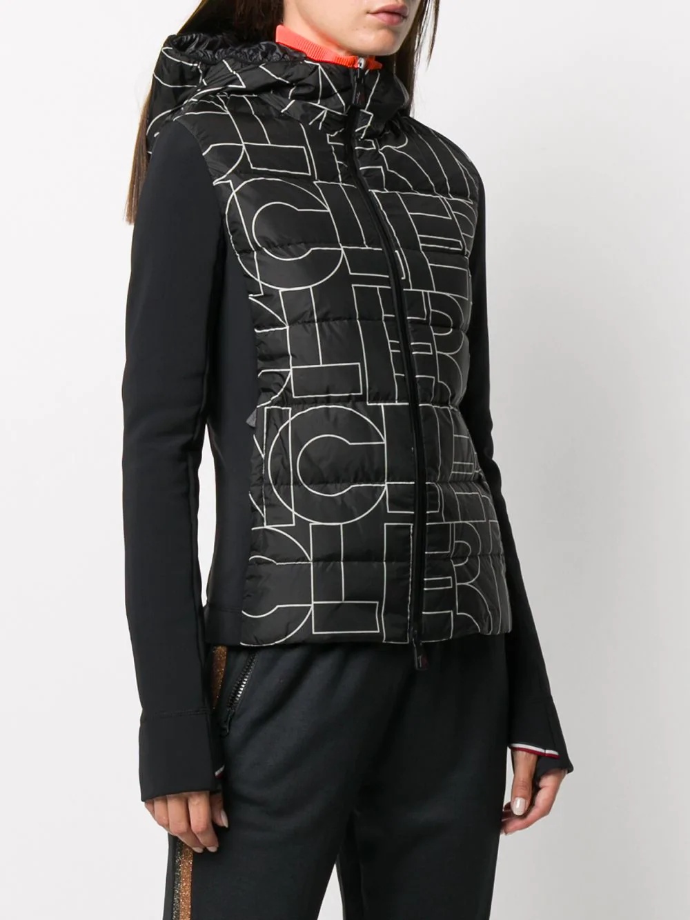 logo-print down jacket - 3