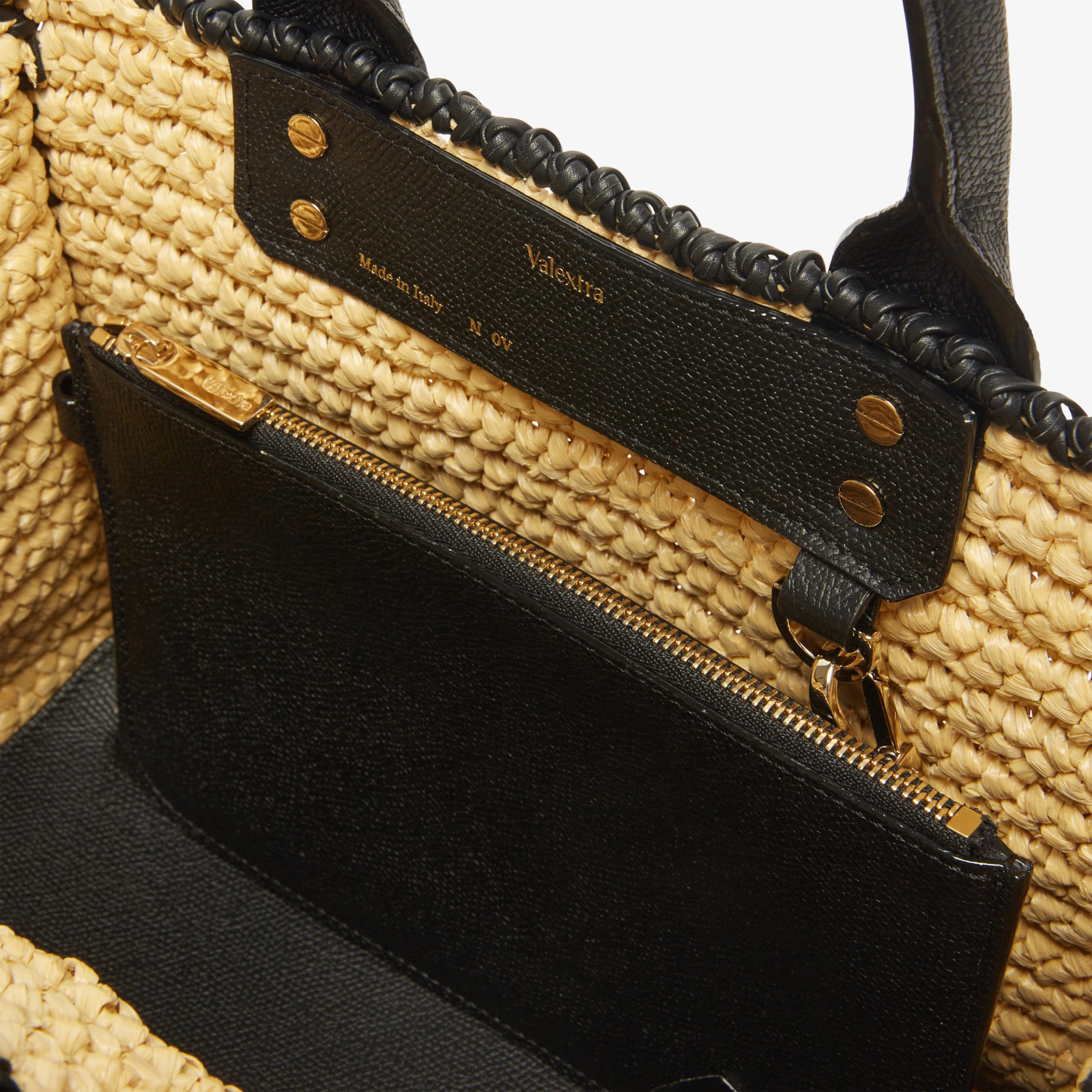 Valextra – Mini Soft Tote Raffia Crochet – Natural - 3