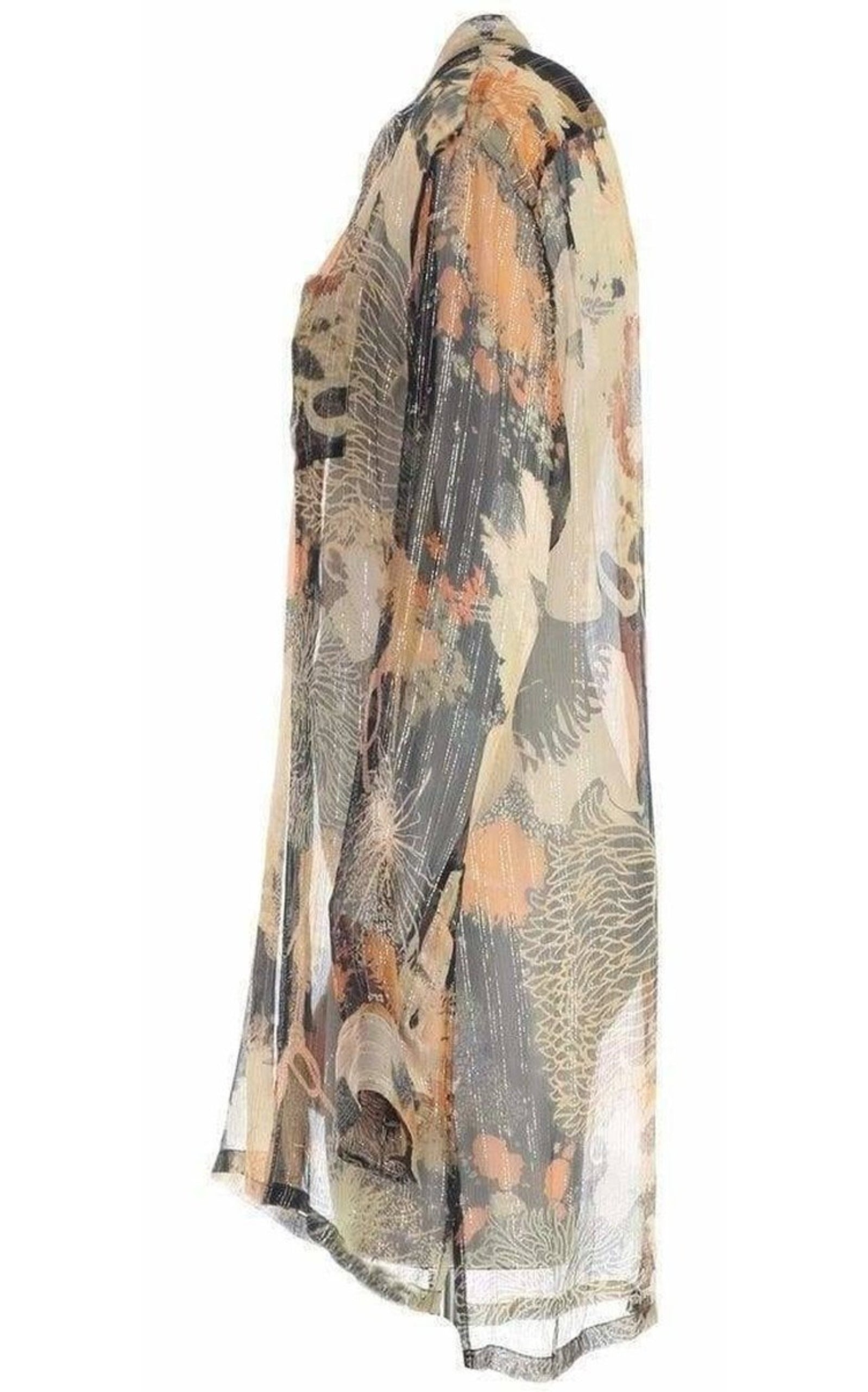 Floral Print Silk Chiffon Shirt - 5
