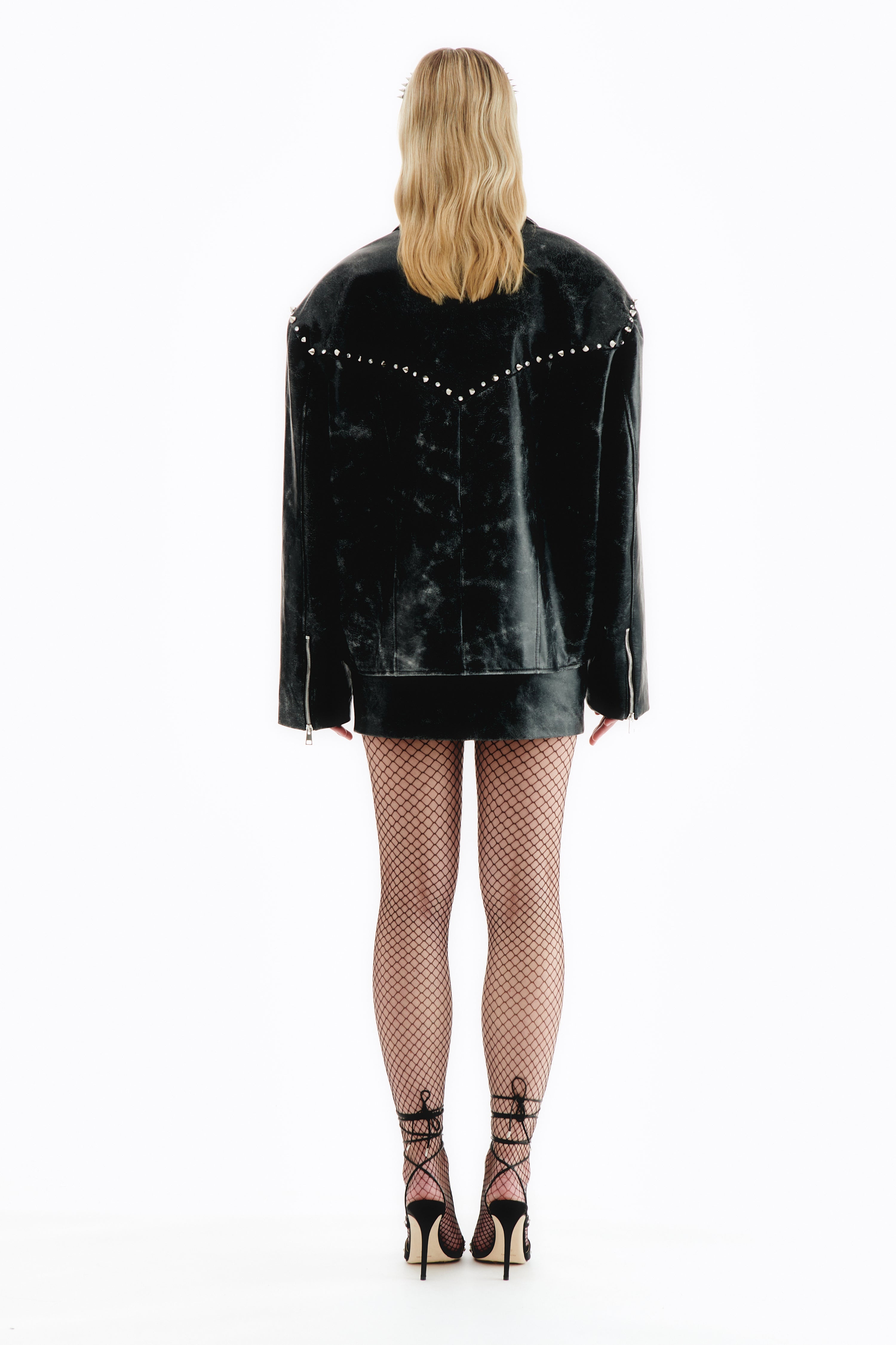 LEATHER BIKER JACKET - 4