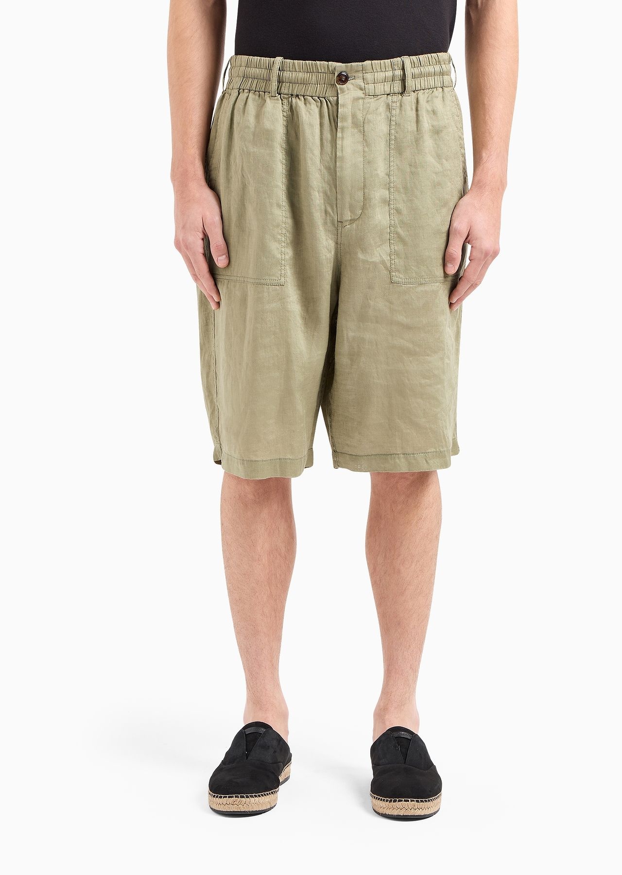 Linen canvas Bermuda shorts - 2