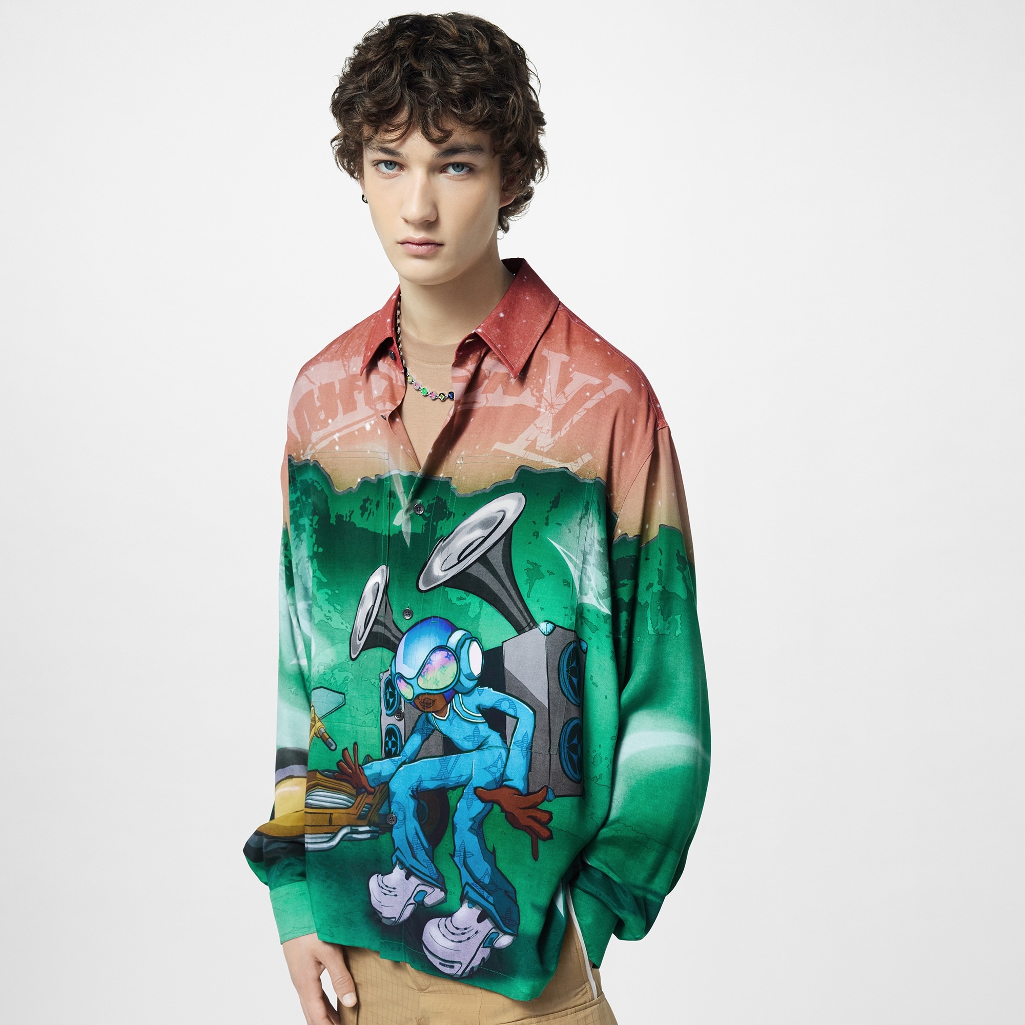 Printed Long-Sleeved Shirt - 4