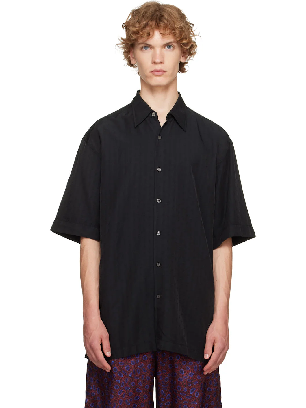 Black Floral Shirt - 1