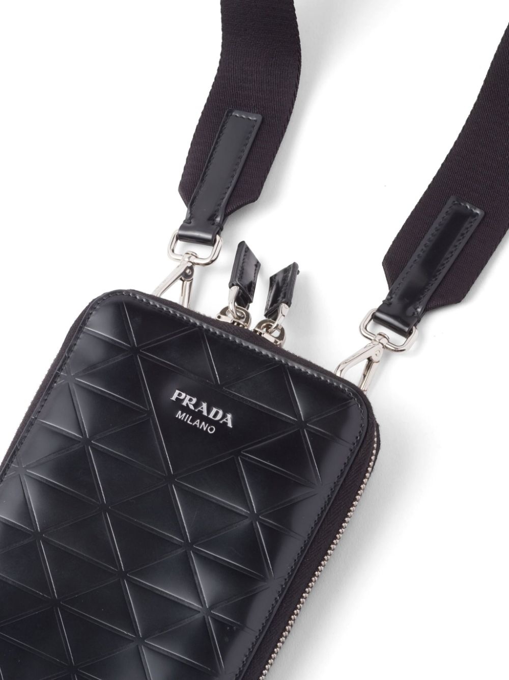 triangle-logo leather phone case - 3