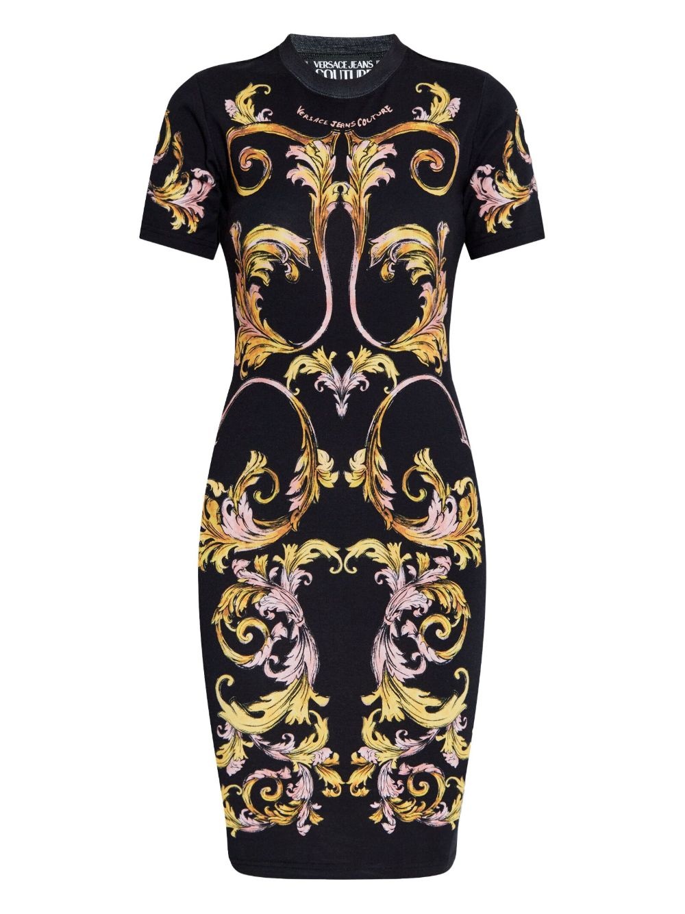 baroque-print dress - 1