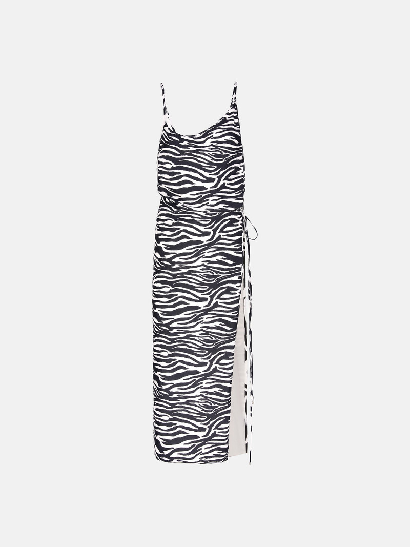 THE ATTICO WHITE AND BLACK MIDI DRESS outlook