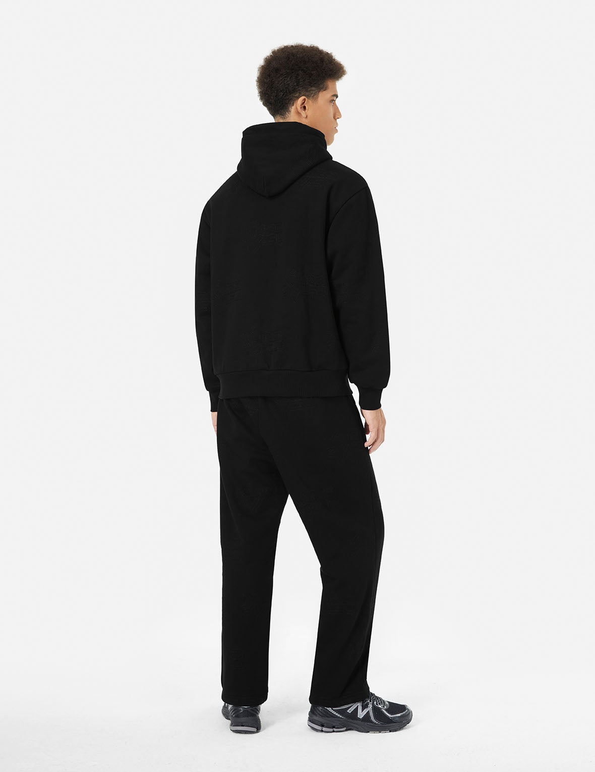 Allover Logo Regular Fit Quilting Hoodie - 3