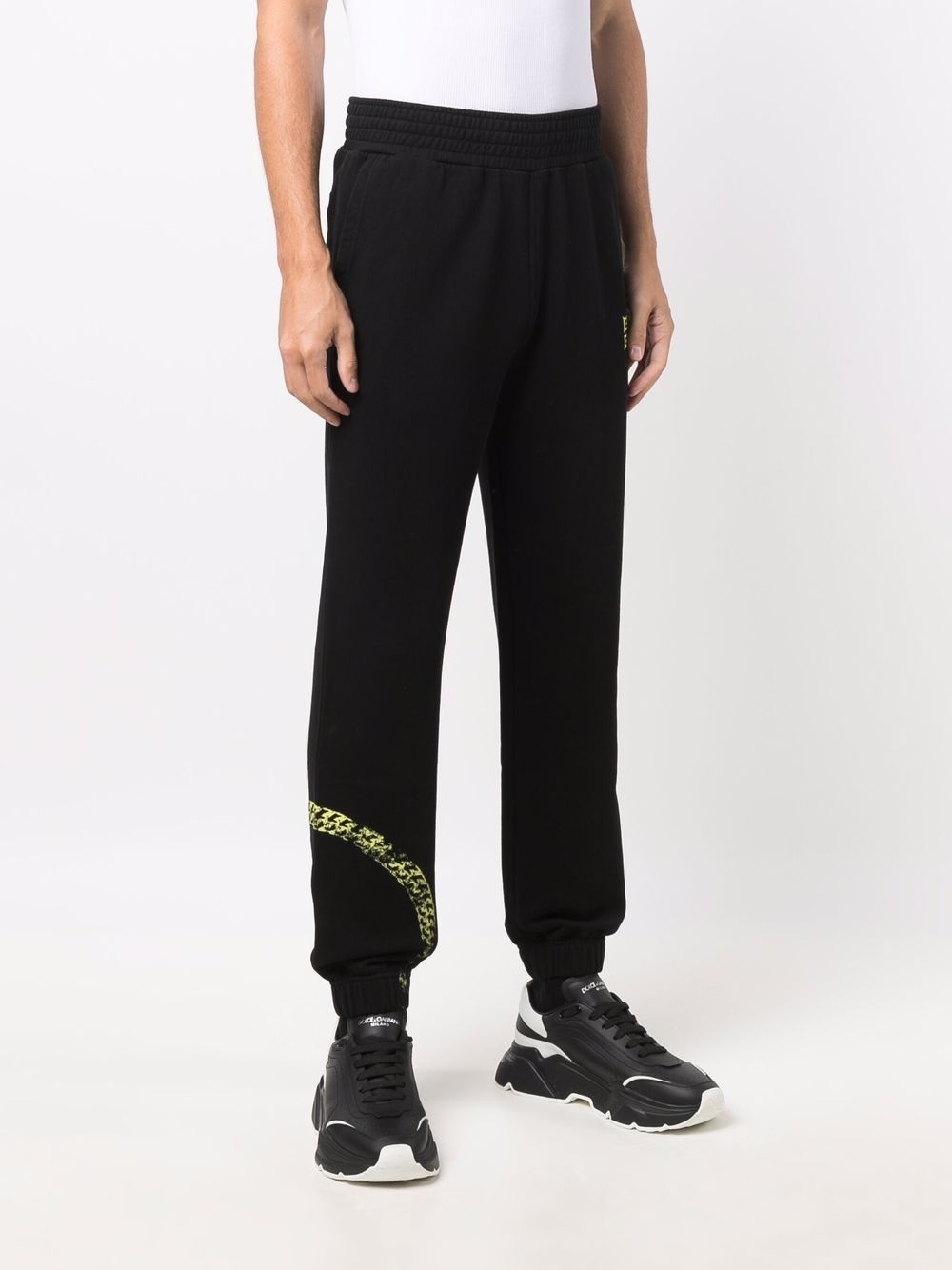 chain-link print track pants - 3