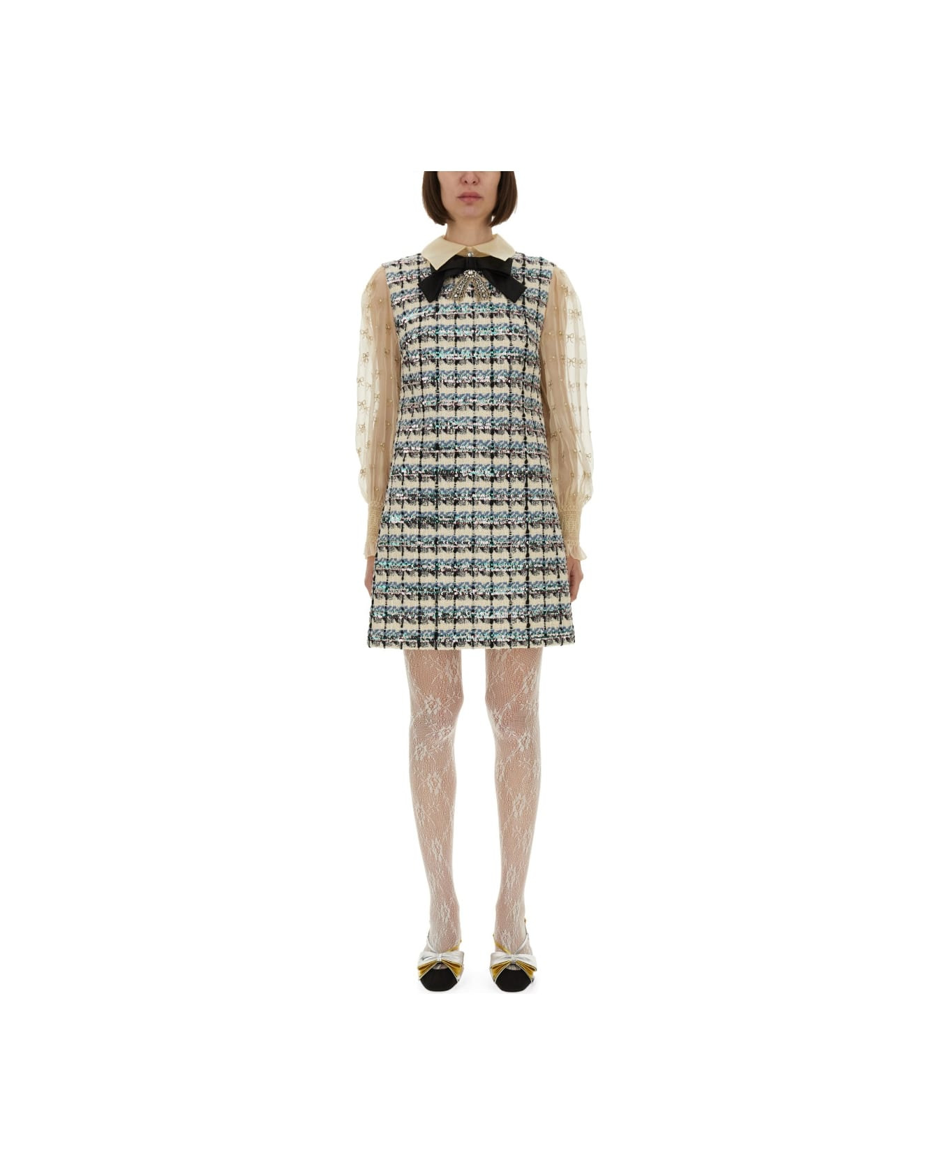 Embroidered Tweed Dress - 1