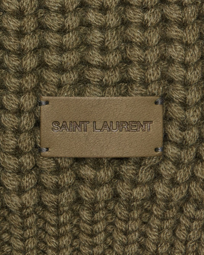 SAINT LAURENT knit signature scarf in cashmere outlook