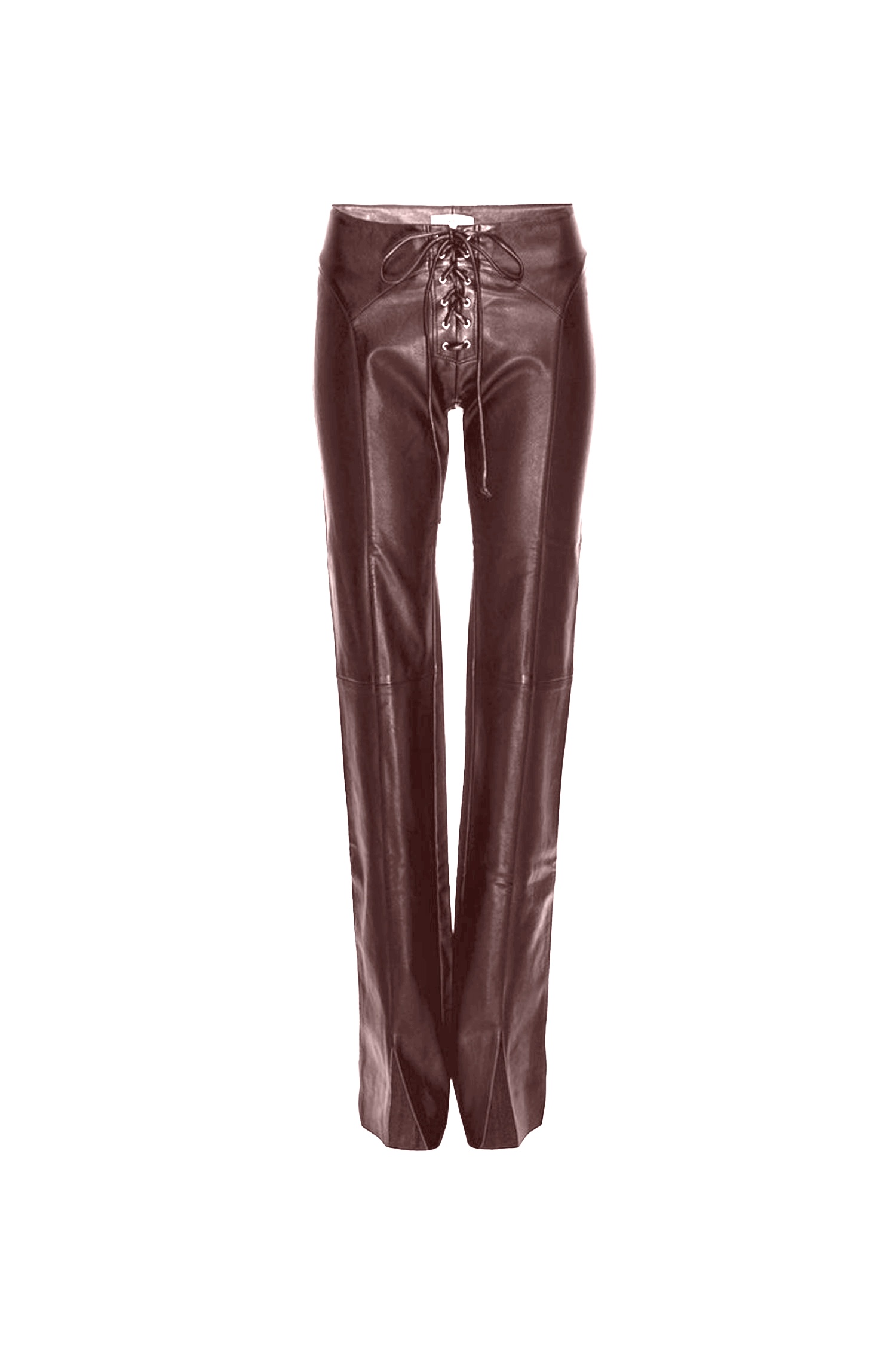 ELEMENT LACE UP PANT - BROWN VEGAN LEATHER - 2