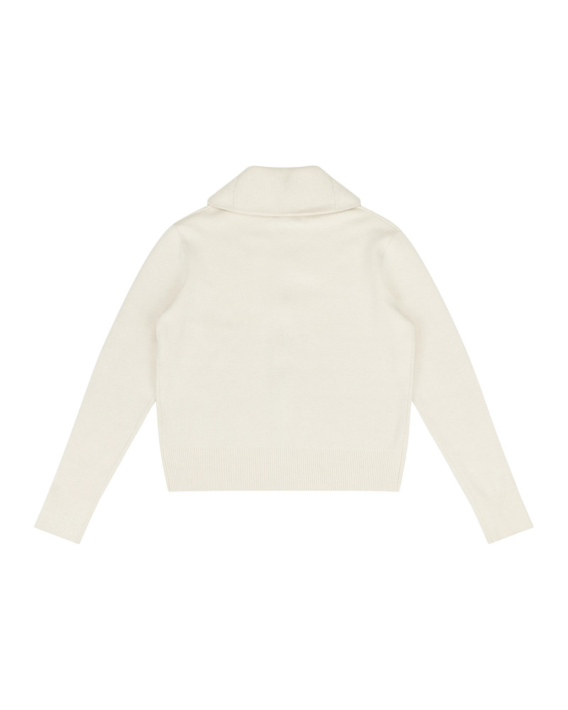 KNIT ZIP UP JACKET IVORY 5