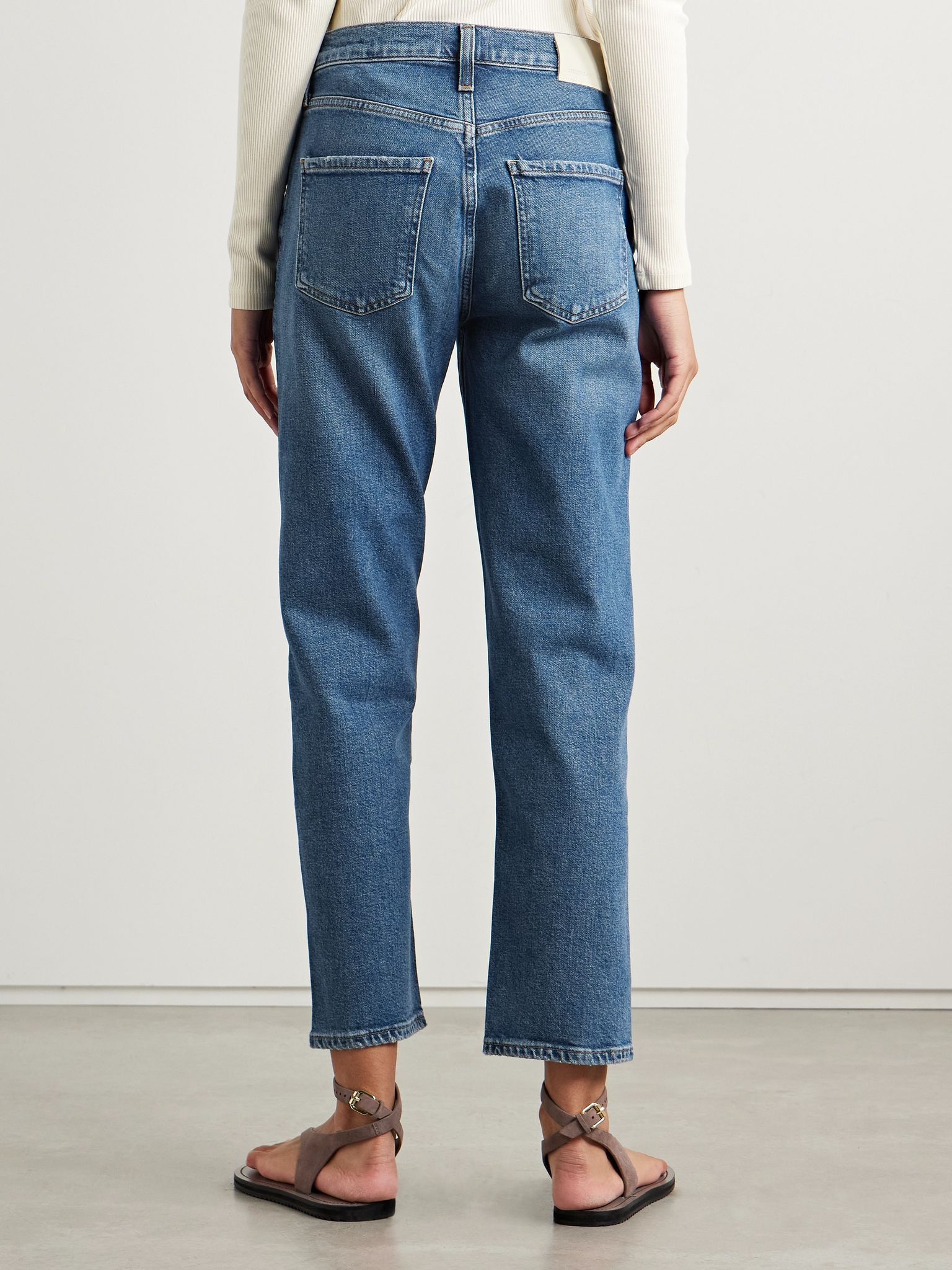 Delfina high-rise straight-leg jeans Mid denim - 4