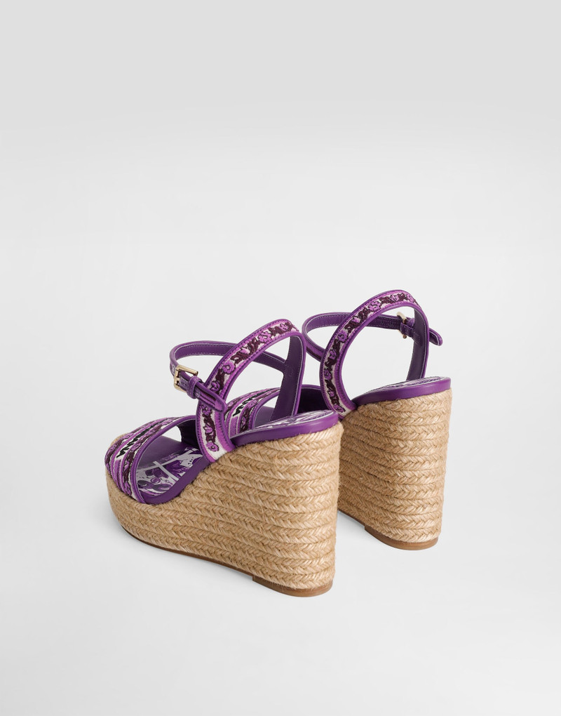 Dolce & Gabbana Wedge sandals with Majolica embroidery outlook