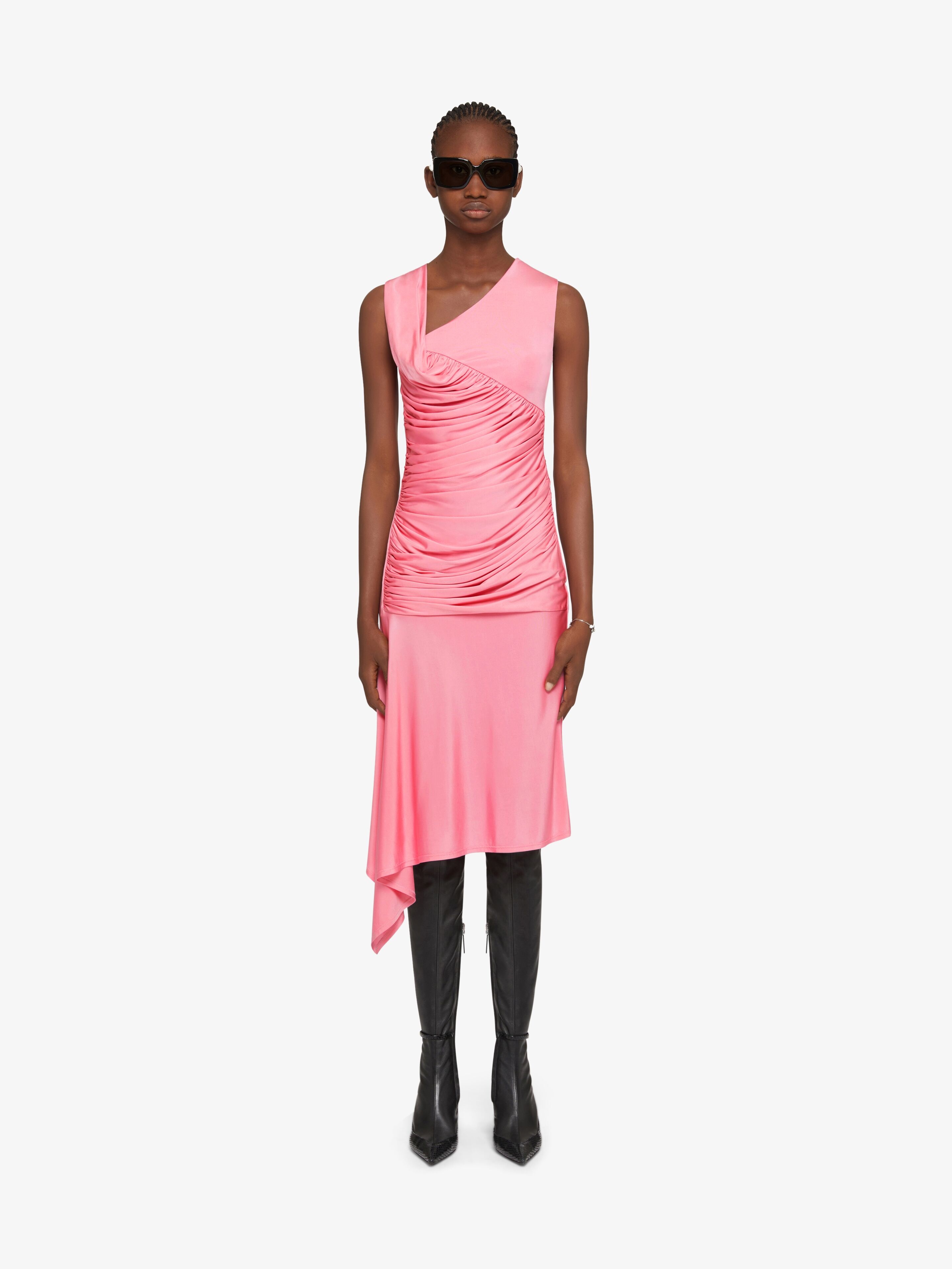 ASYMMETRICAL DRAPED DRESS IN JERSEY - 2