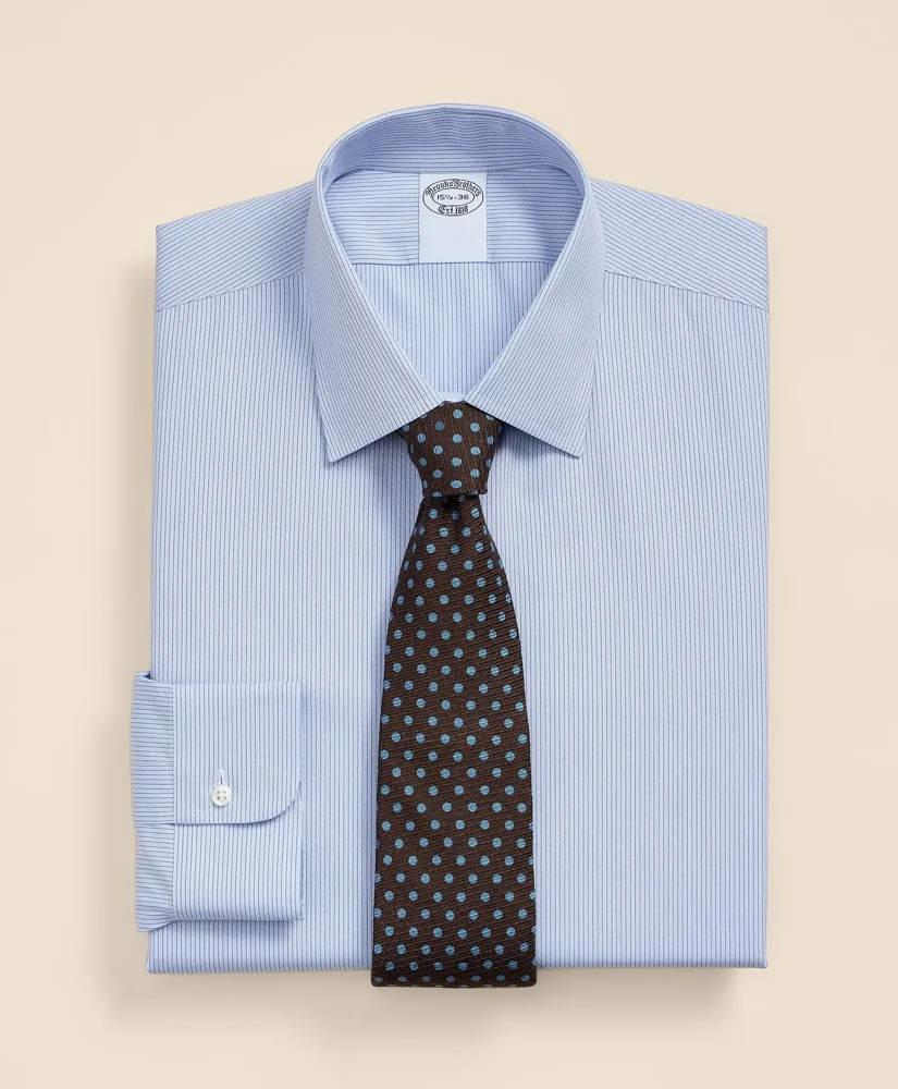 Supima® Cotton Non-Iron Dobby Ainsley Collar Striped Dress Shirt - 1