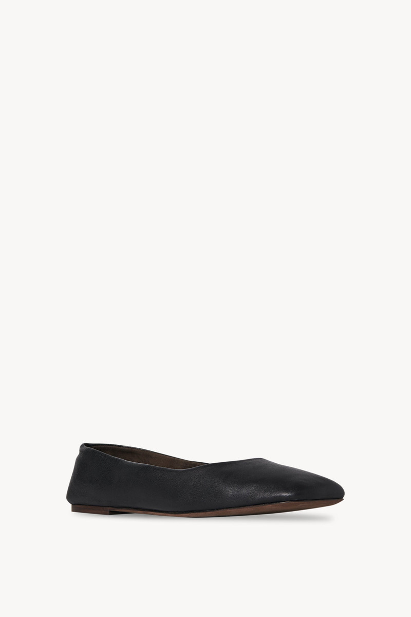 The Row Square Ballet Flat in Leather outlook