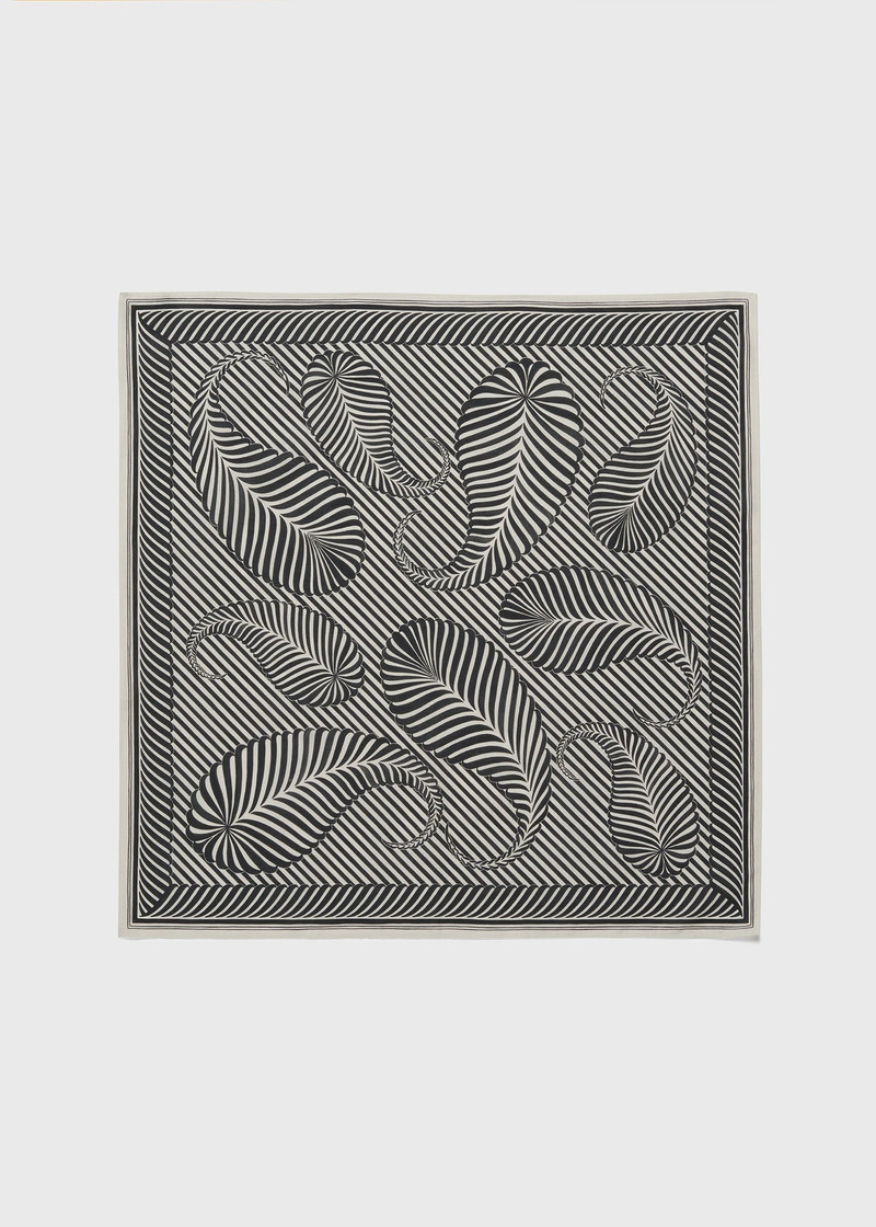 Paisley silk cotton scarf black 3