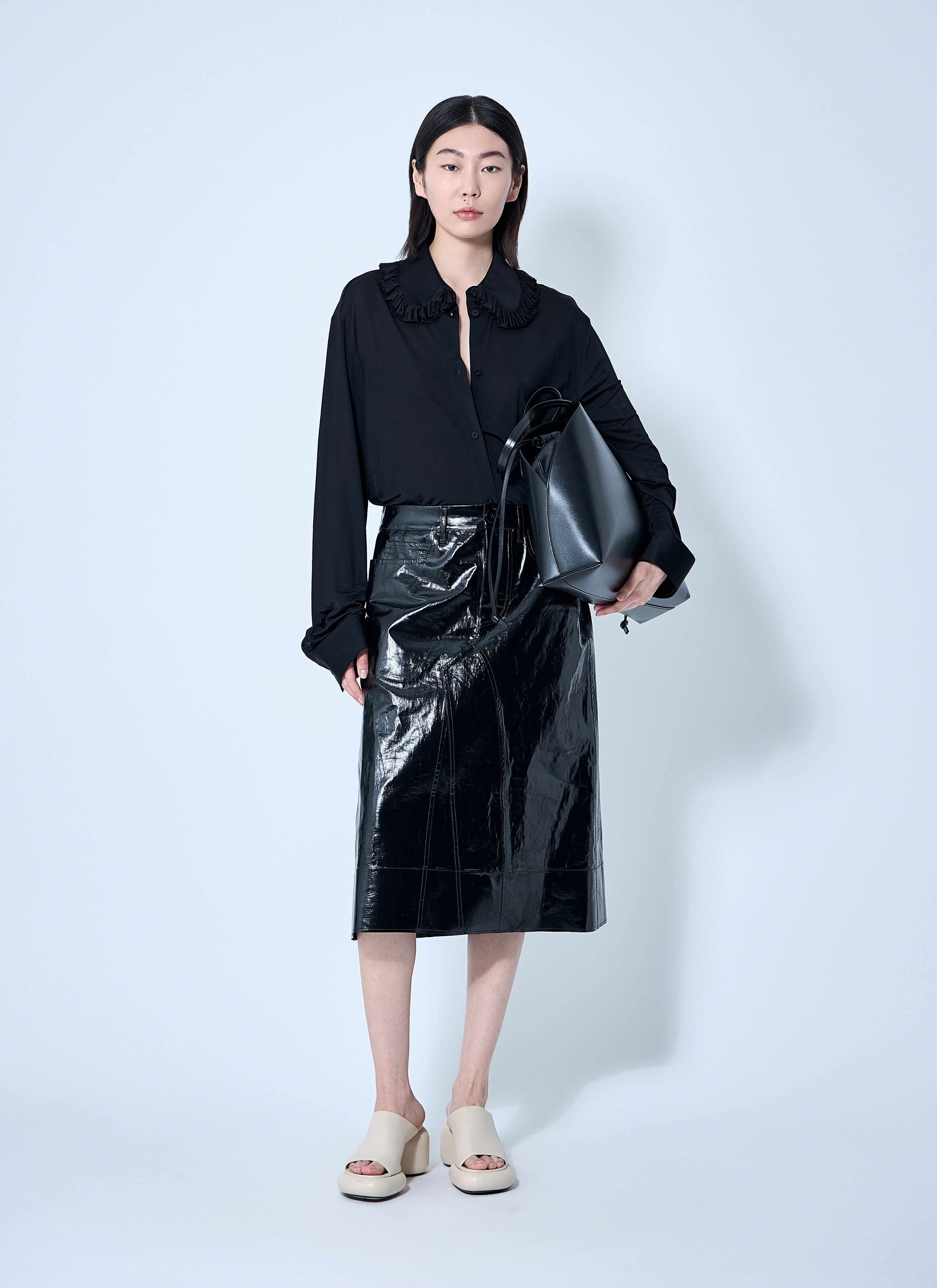 High-Shine Pencil Skirt - 2