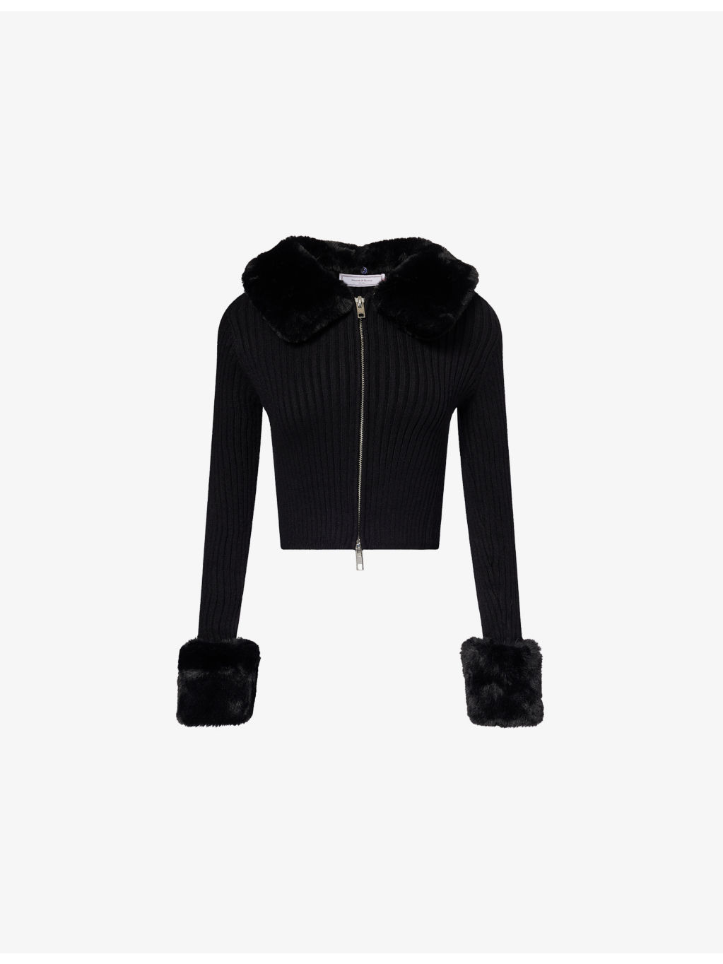 Peggy Faux-Fur Knitted Cardigan - 1