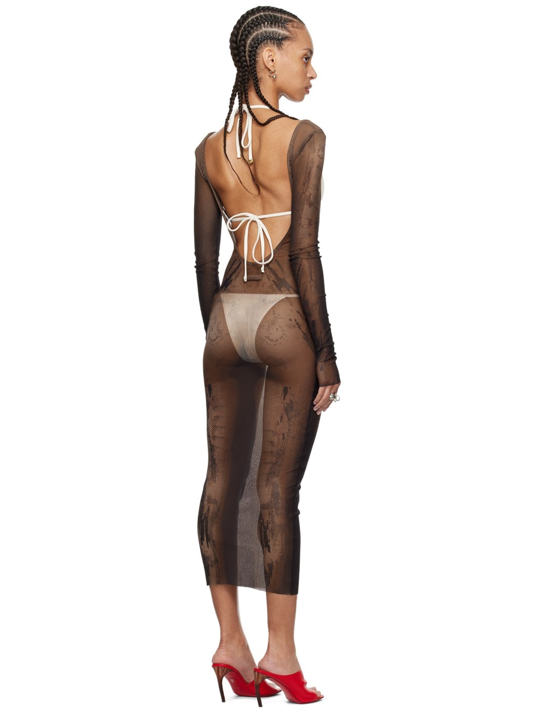 Brown Shayne Oliver Edition Midi Dress - 3