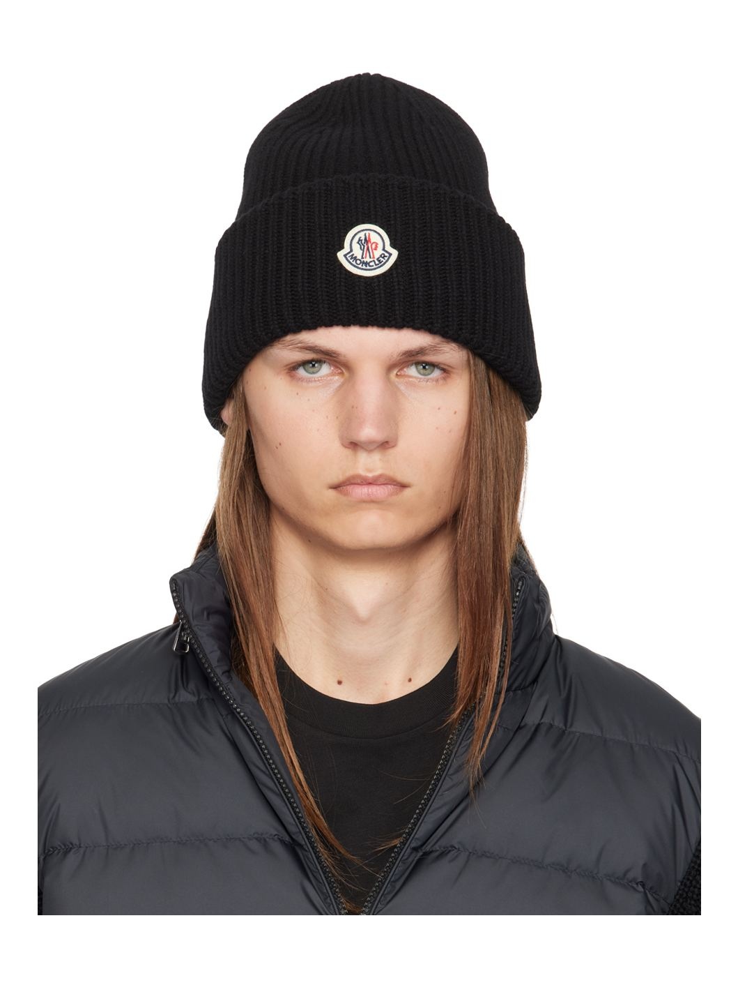 Black Wool & Cashmere Beanie - 1