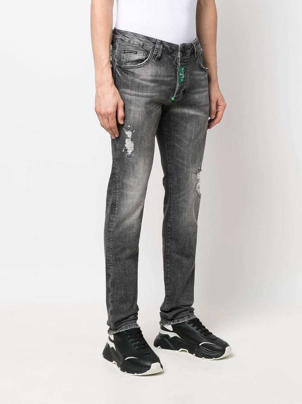 distressed-effect slim-fit jeans - 3