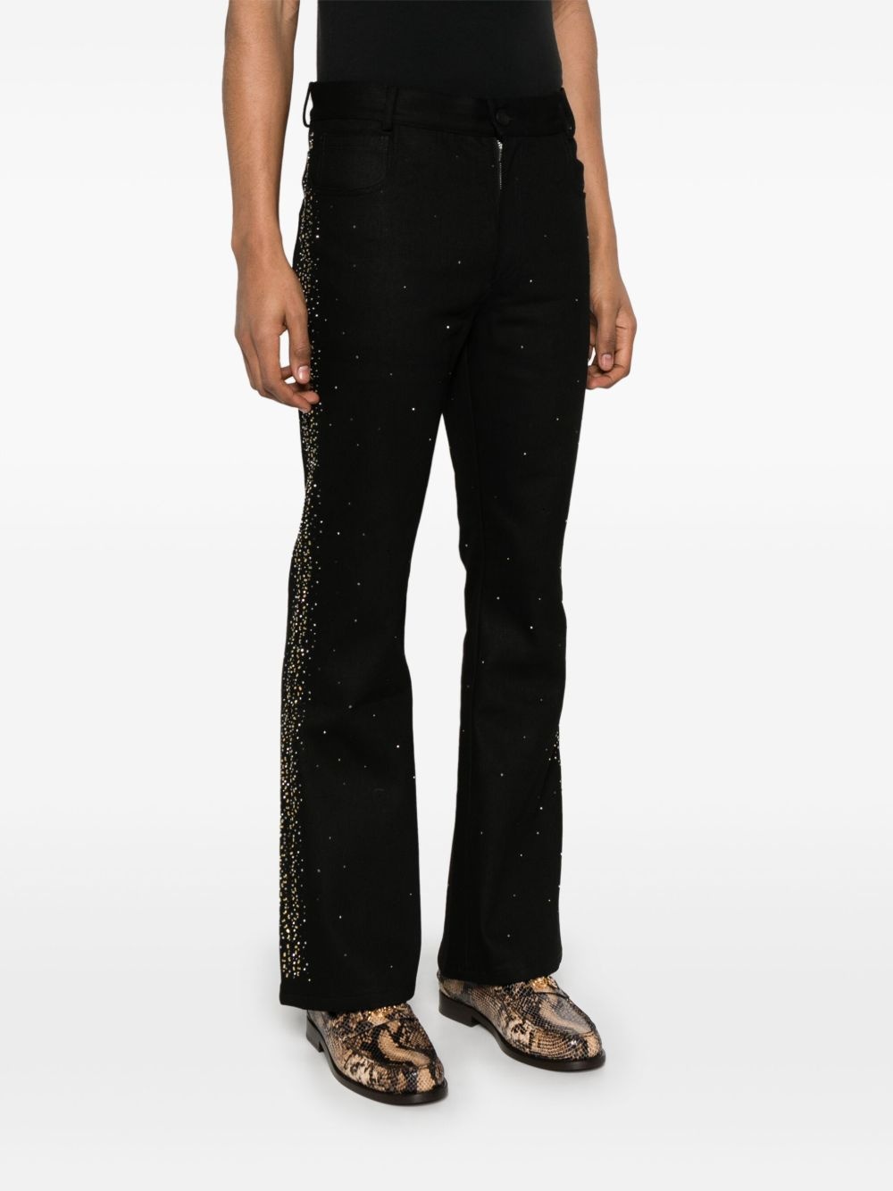 studded straight-leg jeans - 3