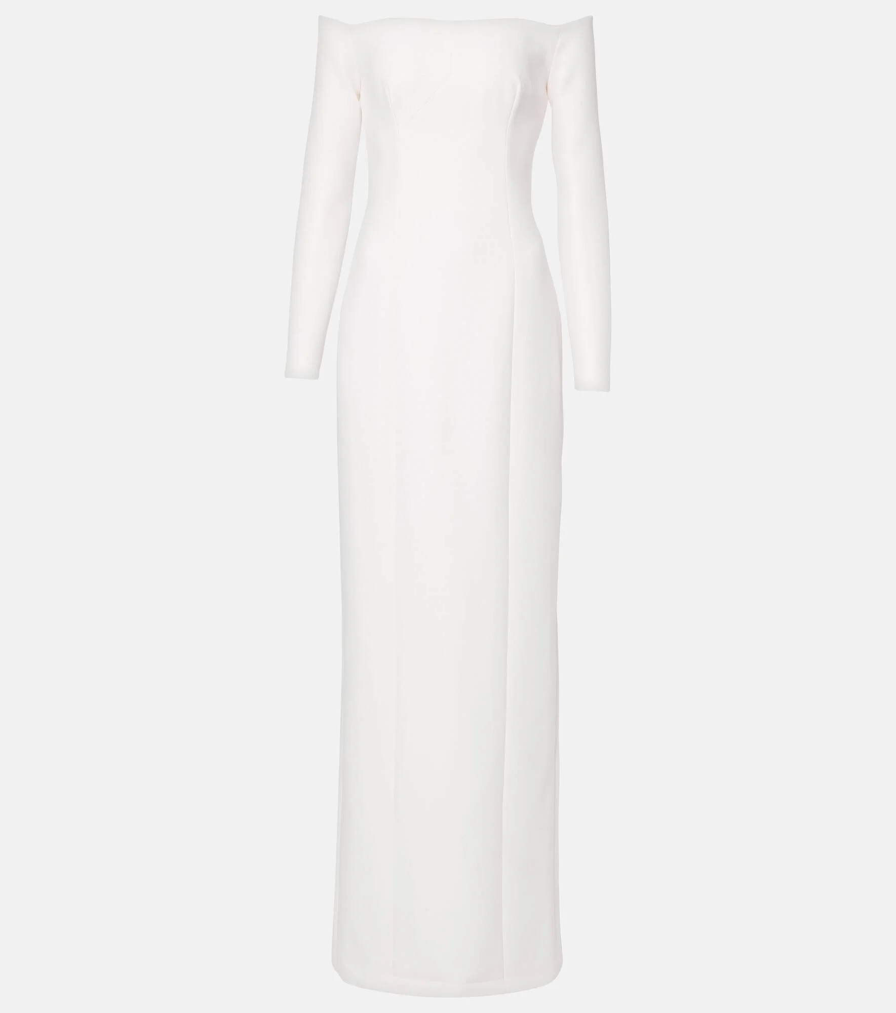 Bridal off-shoulder crêpe gown - 1