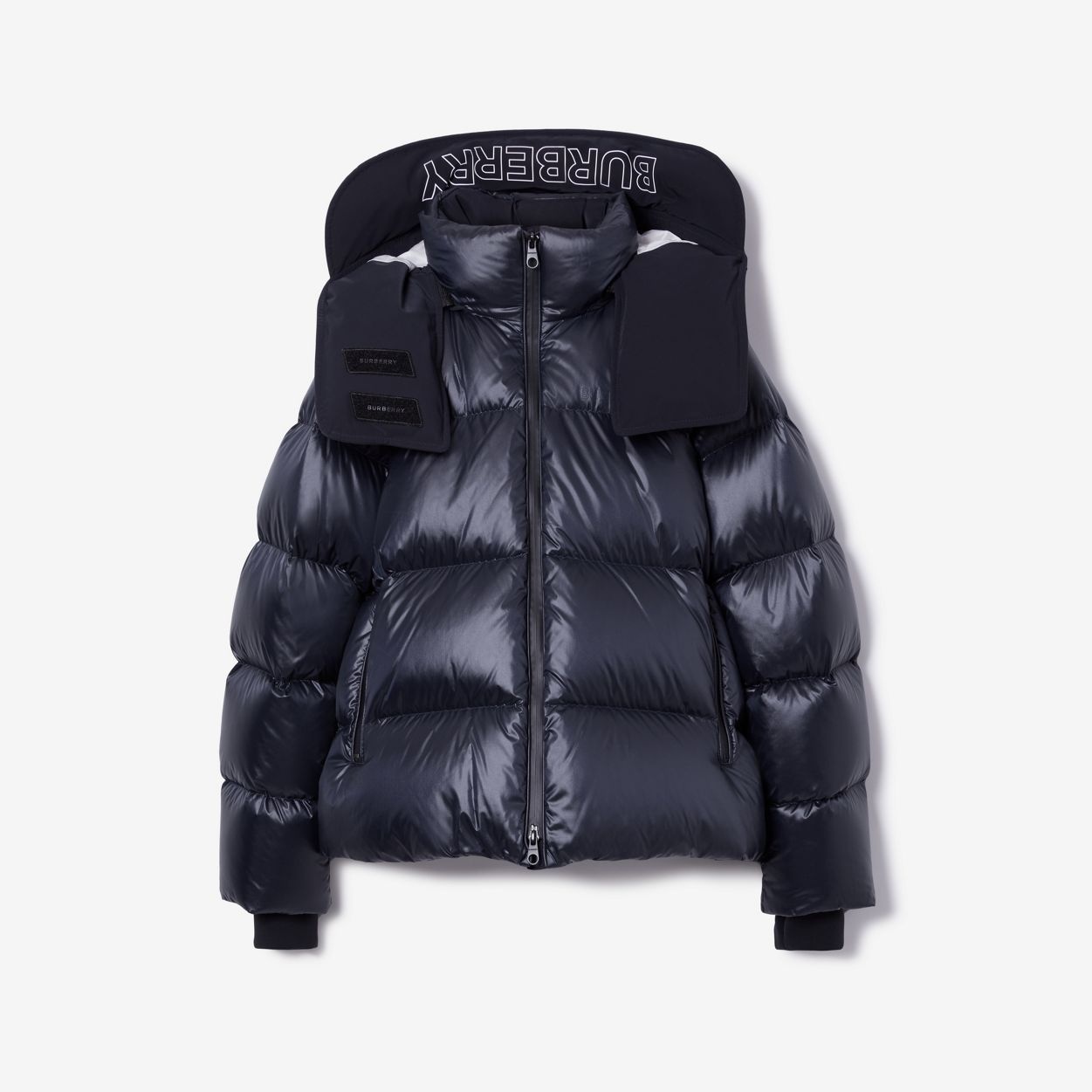 Detachable Hood Nylon Puffer Jacket - 1