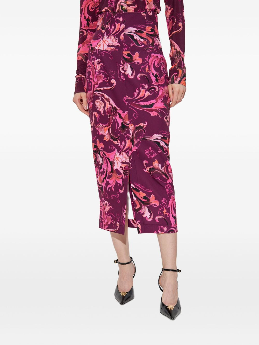 floral-print midi skirt - 2