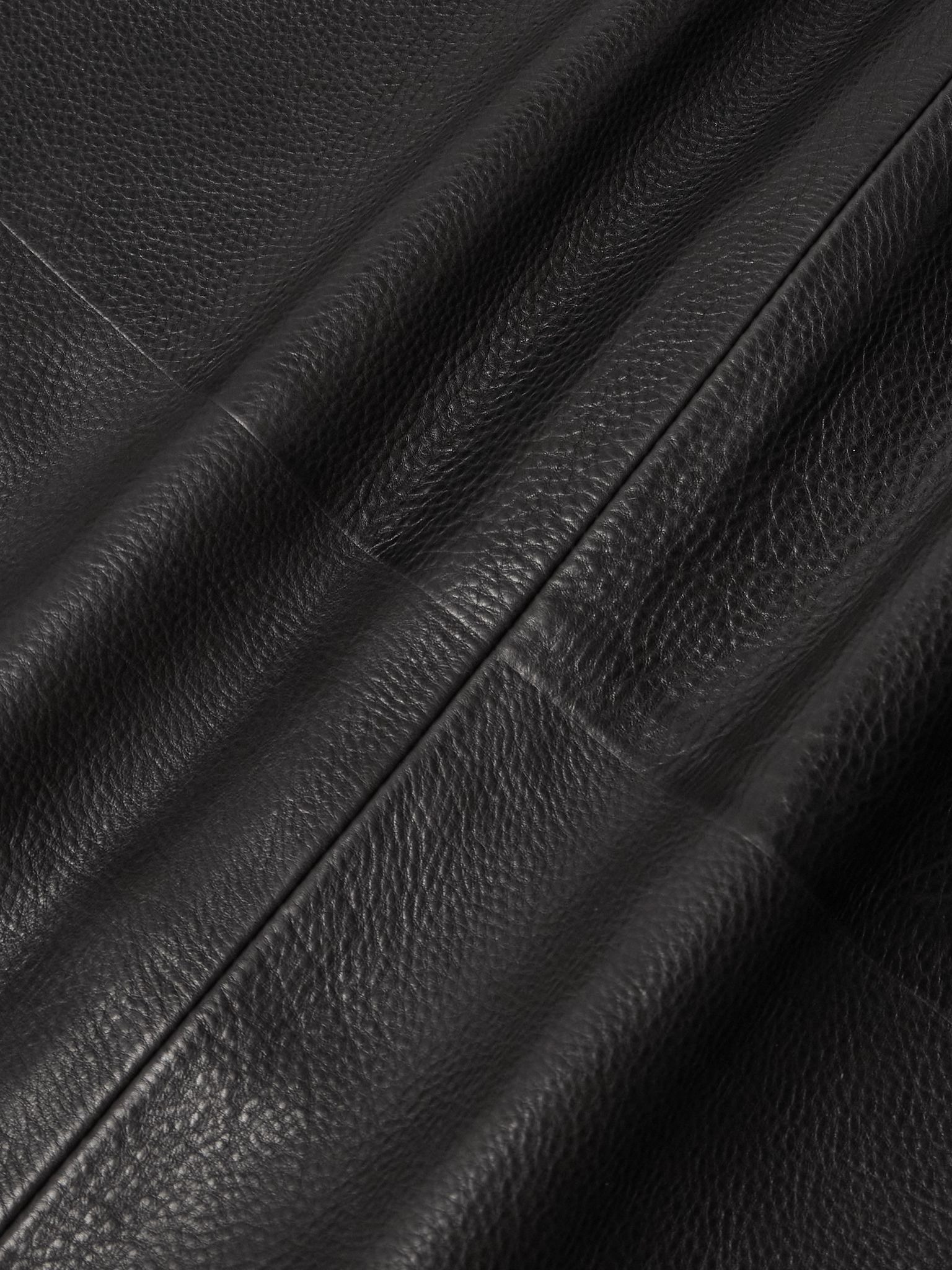 Full-Grain Leather Jacket Black - 5