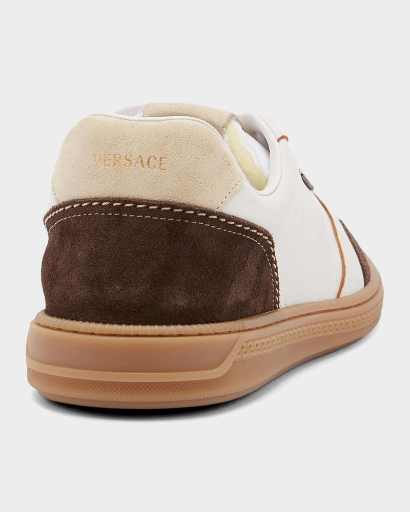VERSACE JEANS COUTURE Men & apos;s Greca Court Nappa and Suede Sneakers outlook