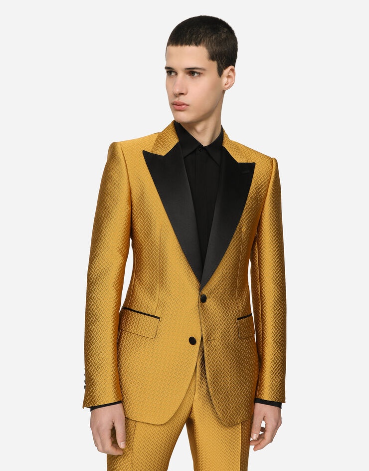 Herringbone jacquard Sicilia-fit tuxedo suit - 4